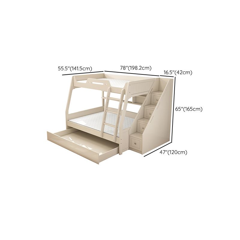 Eigentijdse houtwitte matras inbegrepen met laden rechthoekig stapelbed