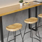 Modern Sled Bistro Bar Table Natural Coffee Shop Wood Counter Table