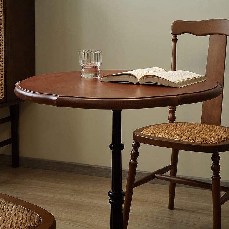 Indoor Iron Pedestal Dining Table Round Solid Wood Dining Table Clearhalo 'Dining Tables & Seating' 'Dining Tables' 'dining_table' 'furn' 'furn_dining_table' 'Furniture' 'Kitchen & Dining Furniture' 1200x1200_e6b6079e-157f-4e19-bd78-03f5ce0508e1