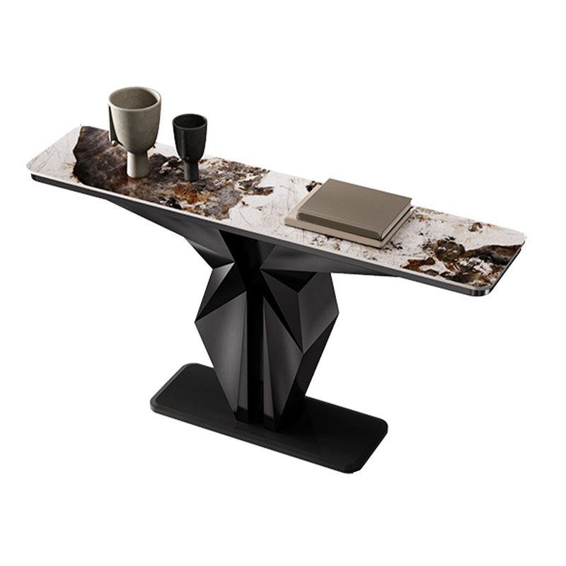 Rectangle Contemporary Console Table Gold/Black Stone Console Sofa Table