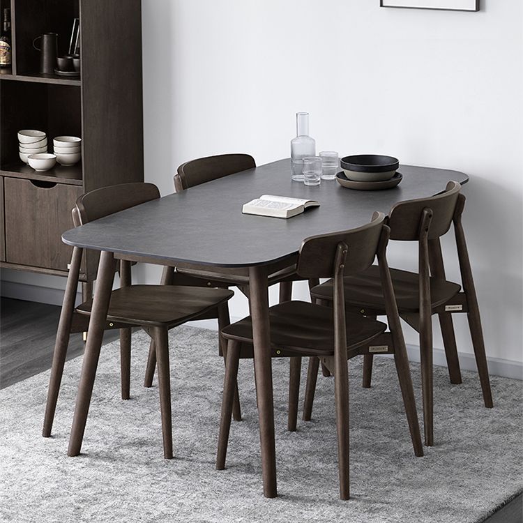 Mesa de comedor moderna de mediados de siglo Mesa de comedor de piedra sinterizada con 4 patas