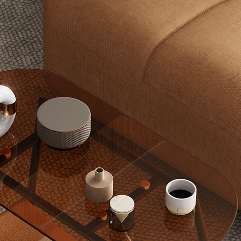 Mesa lateral de trineo elíptico de vidrio 20.9 "de altura de 1 estante