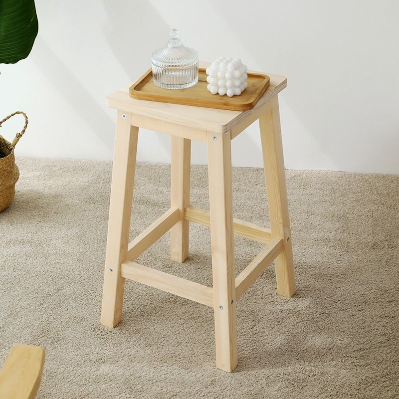 Industrial Natural Counter Stools Wooden Armless Bar Stools with Square Seat Clearhalo 'Bar Furniture' 'Bar Stools' 'bar_stools' 'furn' 'furn_bar_stools' 'furniture_bar_stools' 'Kitchen & Dining Furniture' 'kitchen&dining_furn' 'kitchen' 'kitchen_furn' Furniture' 1200x1200_e6b9ebb9-ba78-4c07-9202-54813c5584bc