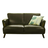 Flared Arm Standar -Sofa mit engstem Rücken Liebessitz Faux Ledersofa