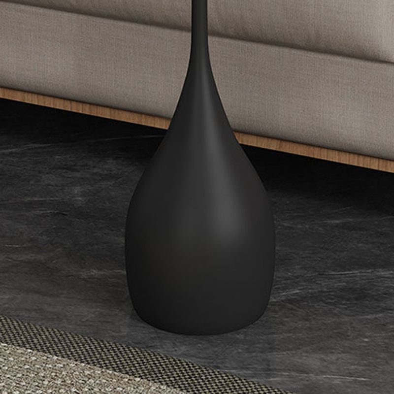 Tavolino rotondo a base di base in metallo in metallo moderno e tavolo top laterale