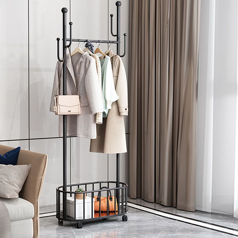 Glam Hall Stand Metal Shelving Hooks Included Free Standing Entry Hall Tree Clearhalo 'Entry & Mudroom Furniture' 'furn' 'furn_hall_tree_coat_racks' 'Furniture' 'Hall Trees & Coat Racks' 'hall_tree_coat_racks' 1200x1200_e6bb9c32-7150-47b8-9116-4926202d2758