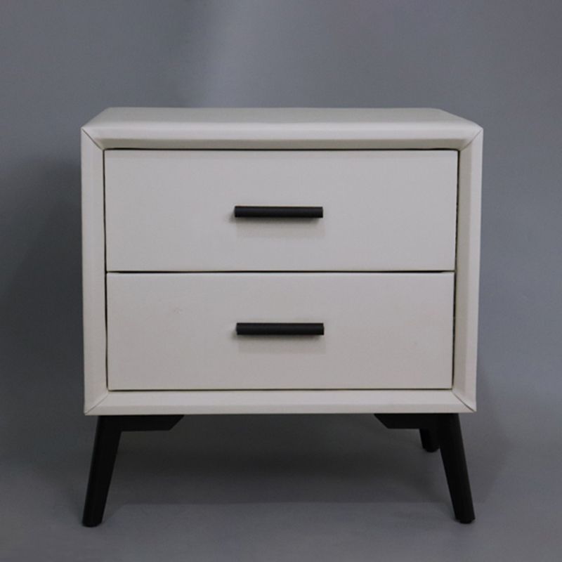 Two Drawer Solid Color Wood Nightstand 19.2"Tall Night Table Clearhalo 'Bedroom Furniture' 'furn' 'furn_night_stand' 'Furniture' 'night_stand' 'Nightstands' 1200x1200_e6bd394e-d36f-463b-93d3-d8f86a2aa287