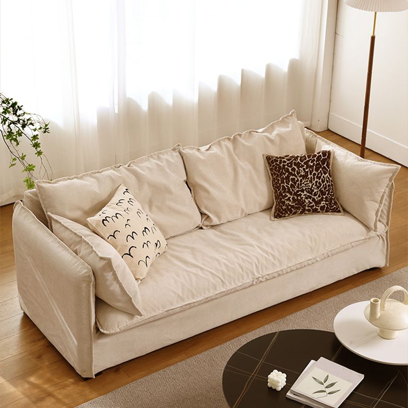 Loose Back Linen Square Arm Sofa with Slipcovered for Apartment and Living Room Clearhalo 'furn' 'furn_sofas' 'Furniture' 'furniture_sofas' 'kitchen' 'kitchen_sofas' 'Living Room Furniture' 'Sofa' 'sofas' 1200x1200_e6bdc107-95d7-41f3-9618-85ac97d486e4