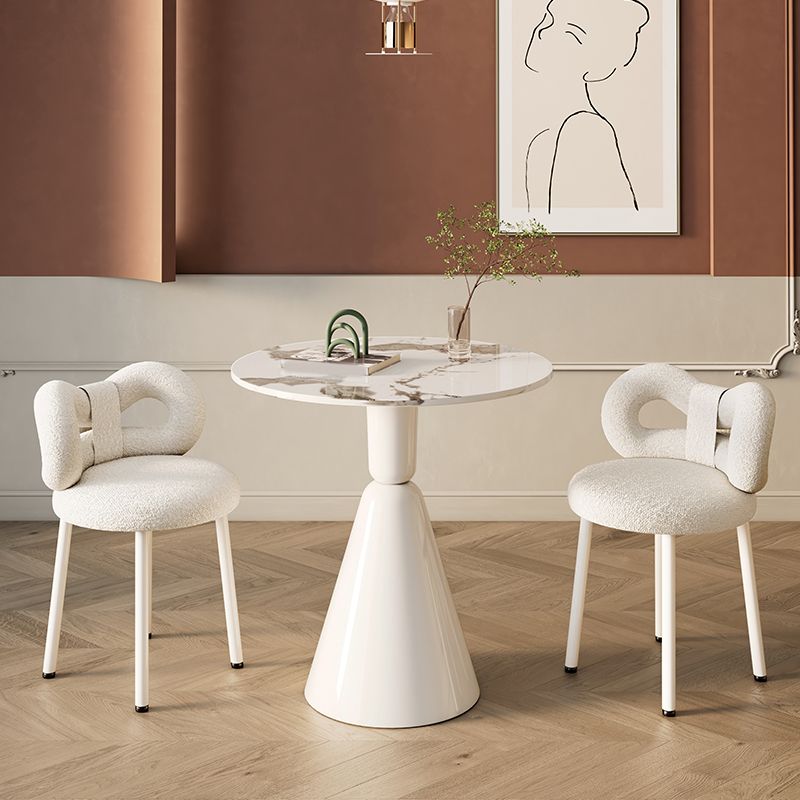 Set da pranzo rotondo con sedie bianche 1/2/3/4 pezzi Set da pranzo in pietra per casa