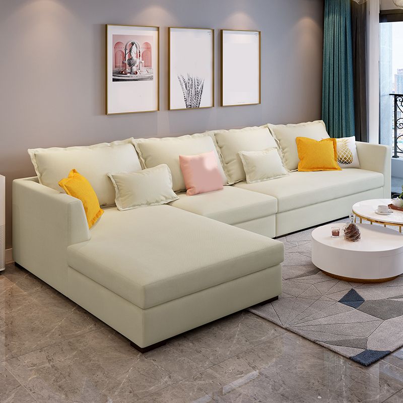 37.4 " H Cotton Blend Flared Arm Sofa & Chaise for Living Room