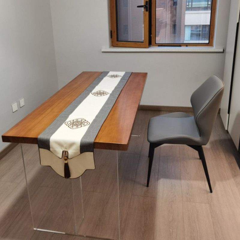 Mesa de comedor de madera Mesa de comedor contemporánea con base de pedestal doble