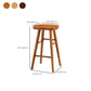 Industrial Armless Counter High Stool Solid Wood Backless Bistro Bar Stool with 4 Legs