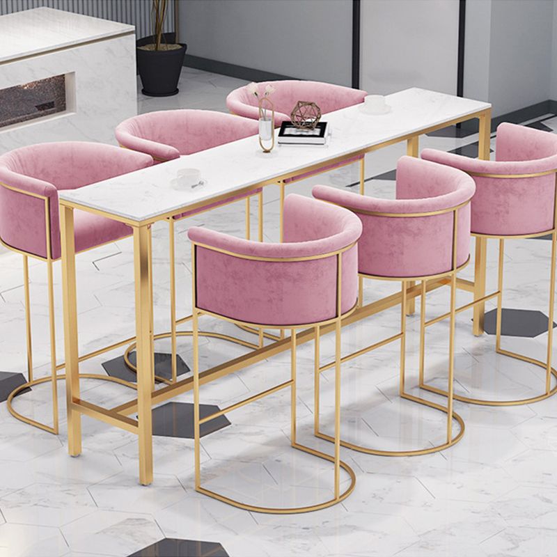 Mesa moderna con altura de barra, mesa de Bar con tapa de mármol sintético para sala de estar