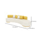Contemporary Faux Leather Curved Sofa Armless Tight Back Sofa