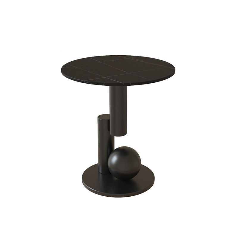 Modern Style Rock Slab Top with Black/gold Metal Work Base Side Table Clearhalo 'Coffee & Accent Tables' 'End & Side Tables' 'end_side_table' 'Furniture' 'furniture_end_side_table' 'Living Room Furniture' 1200x1200_e6c484f7-dcdf-42e0-999d-ad41fe237a70