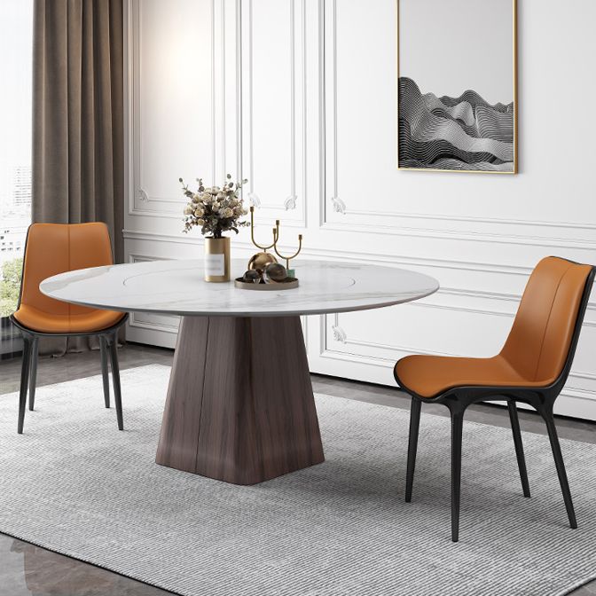 Table de pierre blanche de style moderne table à manger ronde pour la cuisine