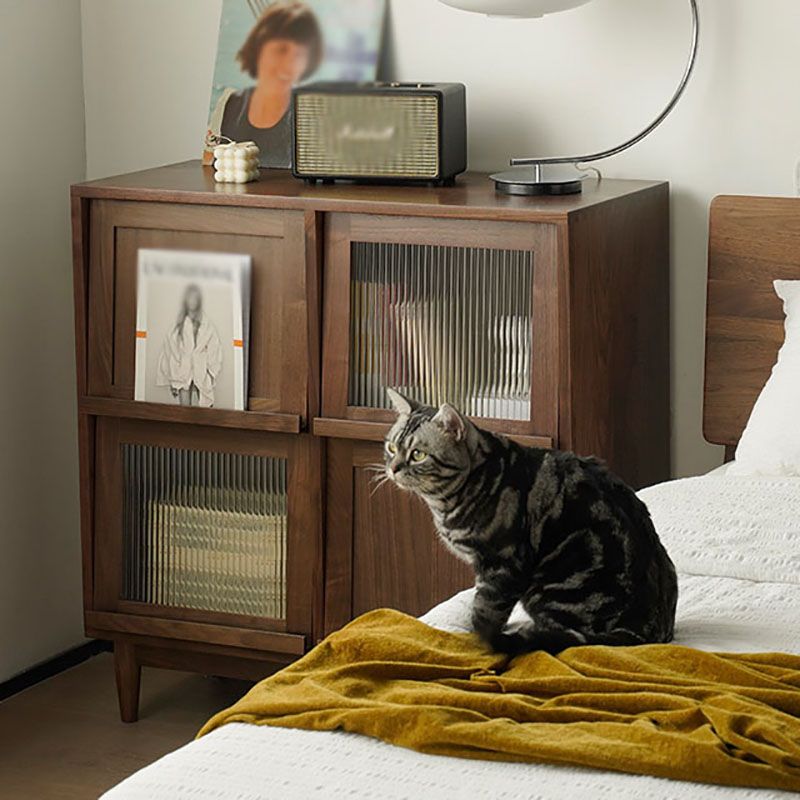 4 Doors Wood Buffet Server 37-inch Height Kitchen Server for Dinning Room Clearhalo 'buffet_sideboard' 'Buffets & Sideboards' 'furn' 'furn_buffet_sideboard' 'Furniture' 'Kitchen & Dining Furniture' 1200x1200_e6c836ea-0b73-46d1-94a4-d22c710b8b32