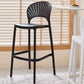 Modern Backrest Armless Counter Stool Plastic Stackable Bar Stool with 4 Legs