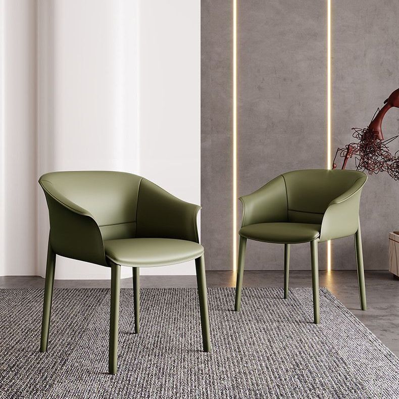 Contemporary Kitchen Dining Chair Metal Legs Upholstered Arm Chair Clearhalo 'Dining Chairs' 'Dining Tables & Seating' 'dining_chair' 'furn' 'furn_dining_chair' 'Furniture' 'Kitchen & Dining Furniture' 1200x1200_e6c90f0b-11bc-4611-8db3-b555ba287943