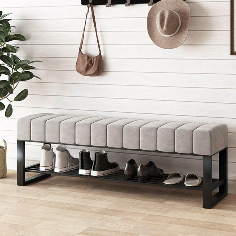 Metal Entryway Bench Modern Seating Bench with Shoe Storage , 13.65-inch W Clearhalo 'Benches' 'Chairs & Seating' 'furn' 'furn_benches' 'Furniture' 'Living Room Furniture' 1200x1200_e6c9d36e-2fcc-41fe-ae58-156b8bb3ec7c