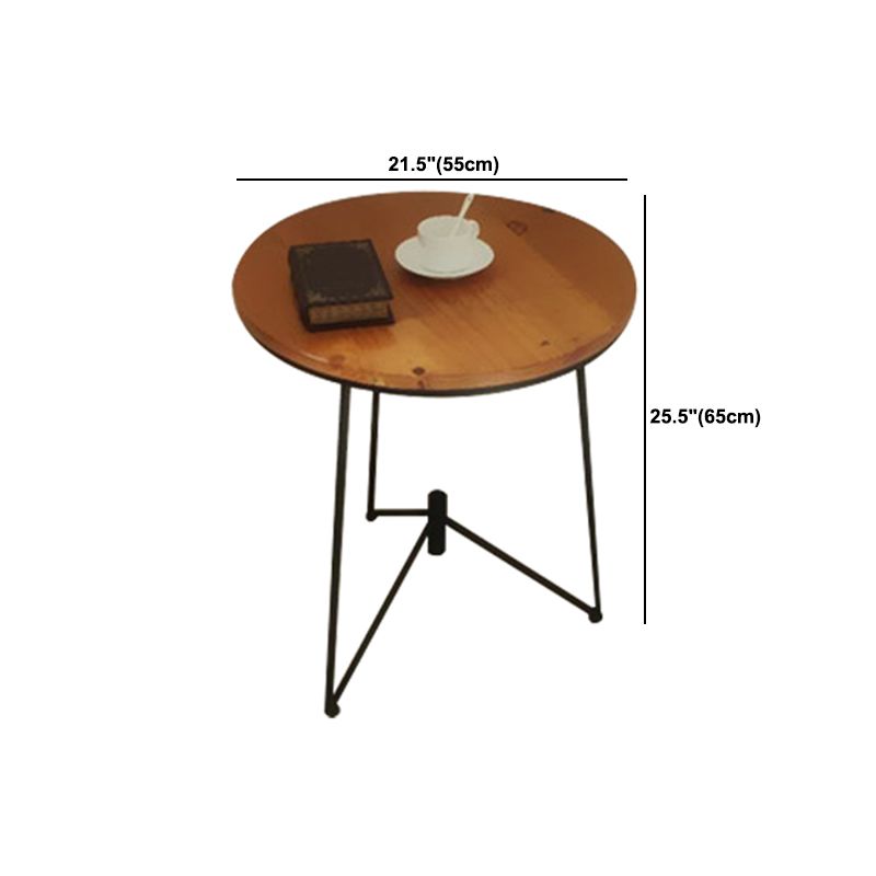 Mesa de altura lateral de estilo rústico tri pin de acento de acento de sofá redondo