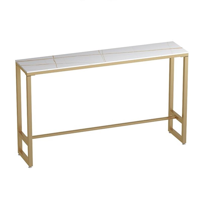 1/3 pezzi Glam Iron Bistro set rettangolo tavolo da barra in pietra bianco set con poggiapiedi