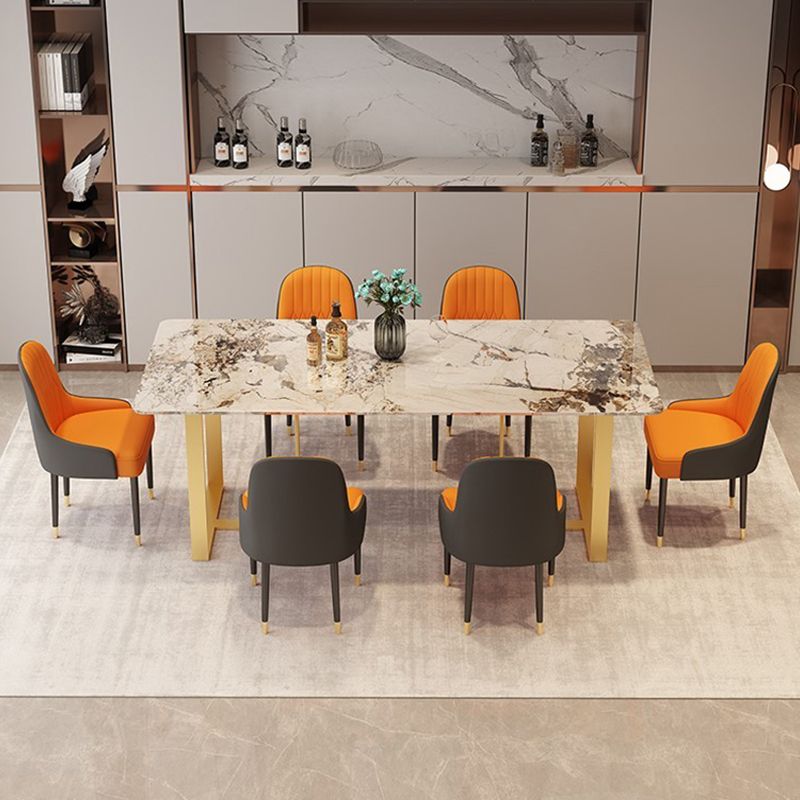 Metal Traditional Luxury Rectangular Table Sintered Stone Indoor Table with Sled Base Clearhalo ' dining_table' 'Dining Tables & Seating' 'Dining Tables' 'furn' 'furn_dining_table' 'Furniture' 'furniture_dining_table' 'Kitchen & Dining Furniture' 'kitchen&dining_furn' 'kitchen' 'kitchen_dining_table' 1200x1200_e6cad9db-d6ac-4b25-ab2d-1f2d250a3c5e