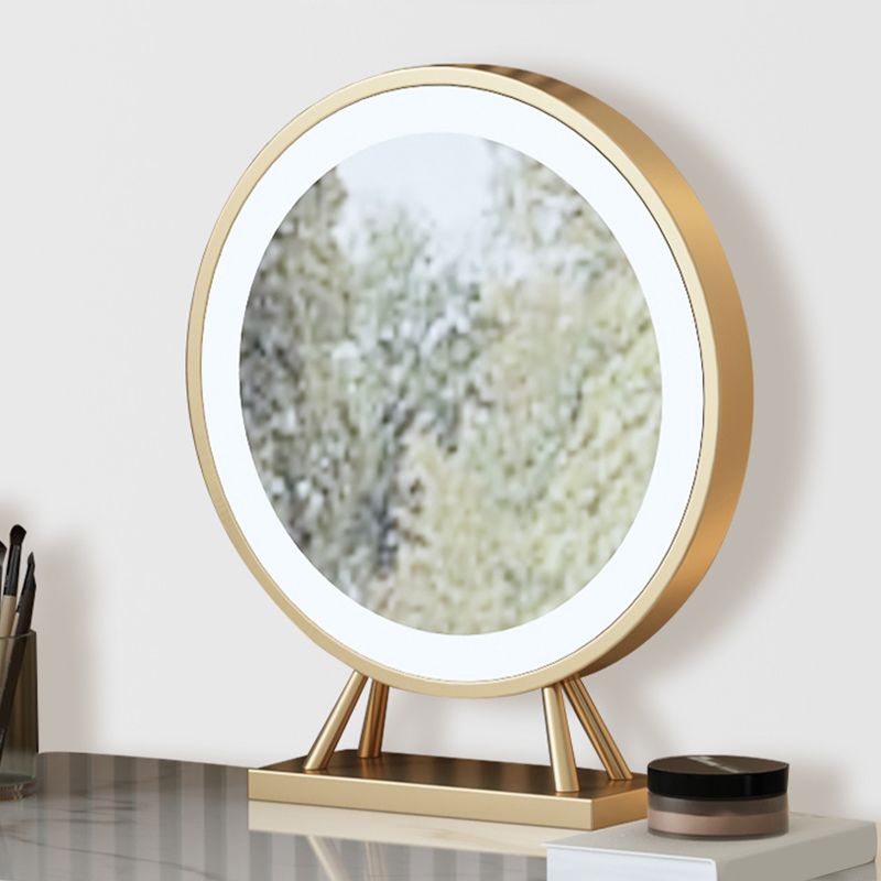 Glam met lade marmeren verlichte spiegel met ontlasting make -up ijdelheid bureau