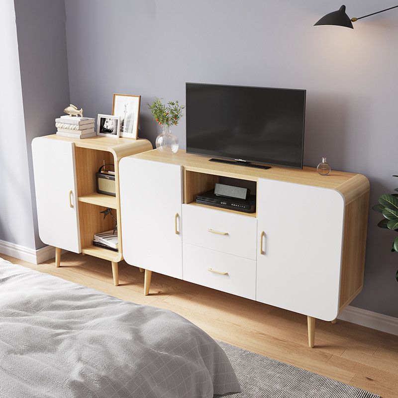 Contemporary TV Stand Engineered Wood TV Media Console with Storage Clearhalo 'furn' 'furn_tv_stands_entertainment_centers' 'Furniture' 'Living Room Furniture' 'TV Stands & Entertainment Centers' 'TV Stands & Media Storage Furniture' 'tv_stands_entertainment_centers' 1200x1200_e6cc799b-9ad7-42fd-ab43-41903af52dec