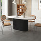 Oval Pedestal Base Dining Table Contemporary Dinette Table for Home Clearhalo ' dining_table' 'Dining Tables & Seating' 'Dining Tables' 'furn' 'furn_dining_table' 'Furniture' 'furniture_dining_table' 'Kitchen & Dining Furniture' 'kitchen&dining_furn' 'kitchen' 'kitchen_dining_table' 1200x1200_e6cdc2da-1391-4ffa-a877-4faf080d45f1