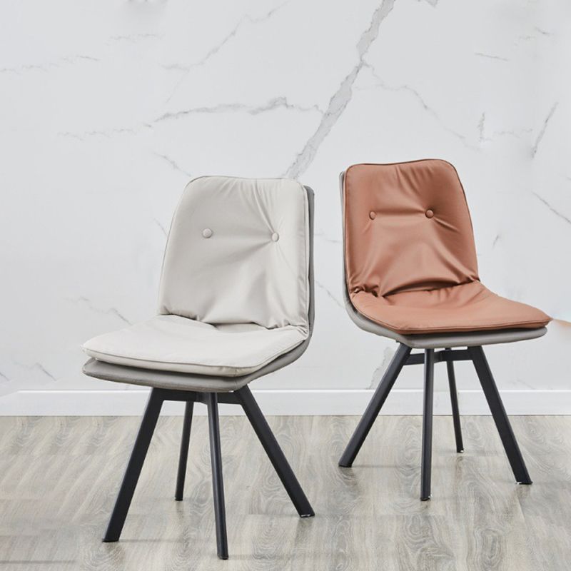 Contemporary Style Faux Leather Side Chair Armless Open Back Chairs for Kitchen Clearhalo 'Dining Chairs' 'Dining Tables & Seating' 'dining_chair' 'furn' 'furn_dining_chair' 'Furniture' 'furniture_dining_chair' 'Kitchen & Dining Furniture' 1200x1200_e6cf78b5-06f2-4b2f-a484-82f4fe6c545c