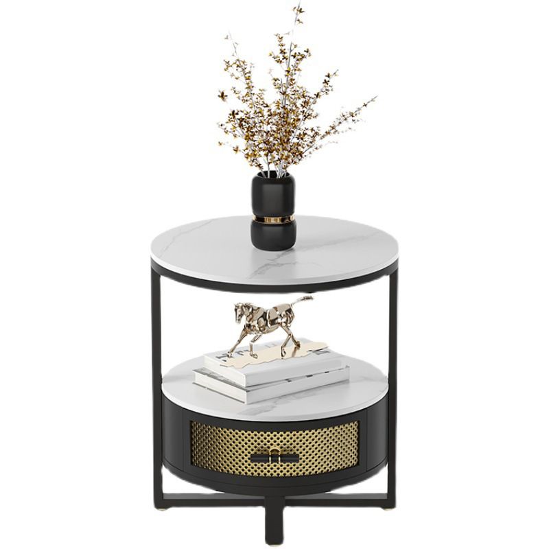 Stone Modern Bed Nightstand 1 Shelf Open Storage Night Table Clearhalo 'Bedroom Furniture' 'furn' 'furn_night_stand' 'Furniture' 'night_stand' 'Nightstands' 1200x1200_e6cfba02-b0db-42b1-a338-c6072109492f