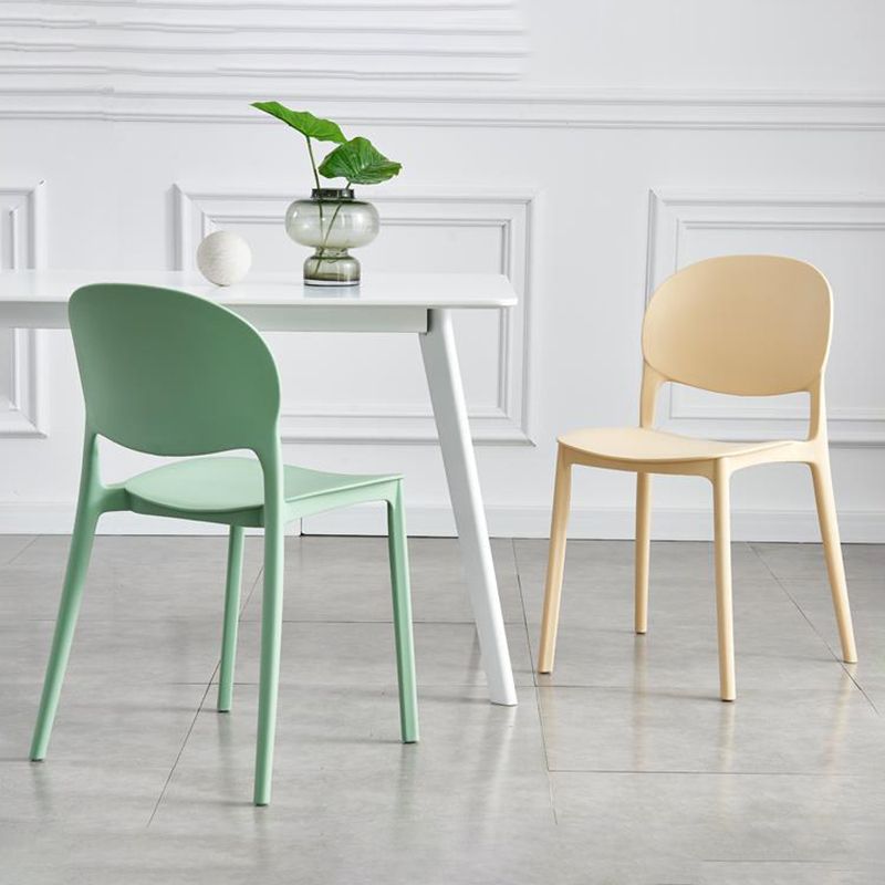 ホームキッチンダイニングアームレスチェアオープンバックサイドプラスチック椅子