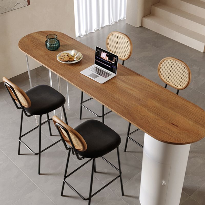 Modern Style Oval Bar Table 1/2/5 Pieces Wood Bar Table Set for Kitchen Clearhalo 'Bar Furniture' 'furn' 'furn_home_bar_bar_sets' 'Furniture' 'Home Bars & Bar Sets' 'home_bar_bar_sets' 'Kitchen & Dining Furniture' 1200x1200_e6d41bad-6c54-4b03-a32b-f18cf86a3345