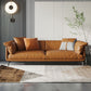 オレンジモダン3/4/5席ソファ本物/フェイクレザータキシードアームソファ