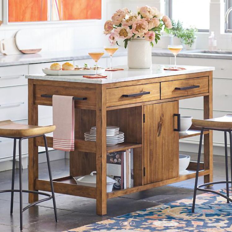 Farmhouse Stationary Kitchen Island Set Wood Rectangular Kitchen Island Set Clearhalo 'furn' 'furn_kitchen_islands_carts' 'Furniture' 'Kitchen & Dining Furniture' 'Kitchen Islands & Carts' 'kitchen_islands_carts' 1200x1200_e6d60091-0567-448b-8232-d16b8c7c28db