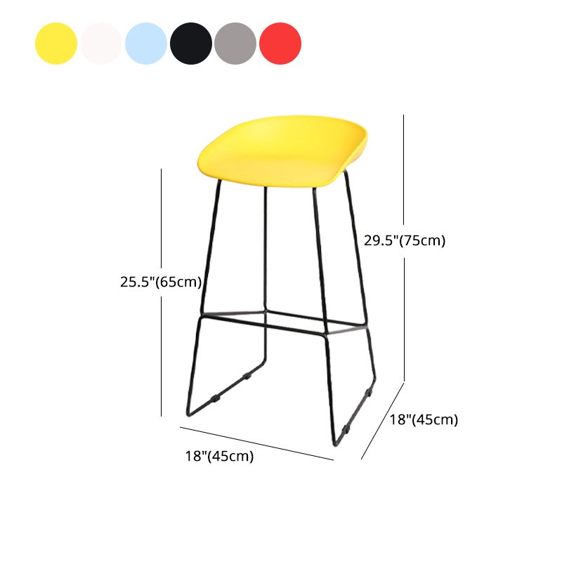 Industrial Indoor Barstool Iron Simple Tall Stool with Plastic Seat Clearhalo 'Bar Furniture' 'Bar Stools' 'bar_stools' 'furn' 'furn_bar_stools' 'furniture_bar_stools' 'Kitchen & Dining Furniture' 'kitchen&dining_furn' 'kitchen' 'kitchen_furn' Furniture' 1200x1200_e6d7d1a3-f78f-4393-9e8c-8f0ecaf1cb07