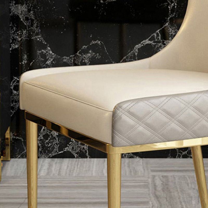 Glam Faux Leather Dining Chairs Metal Dining Room Chairs for Home Use Clearhalo 'Dining Chairs' 'Dining Tables & Seating' 'dining_chair' 'furn' 'furn_dining_chair' 'Furniture' 'Kitchen & Dining Furniture' 1200x1200_e6d8909f-dcbc-4173-bbd6-bf783d16d230