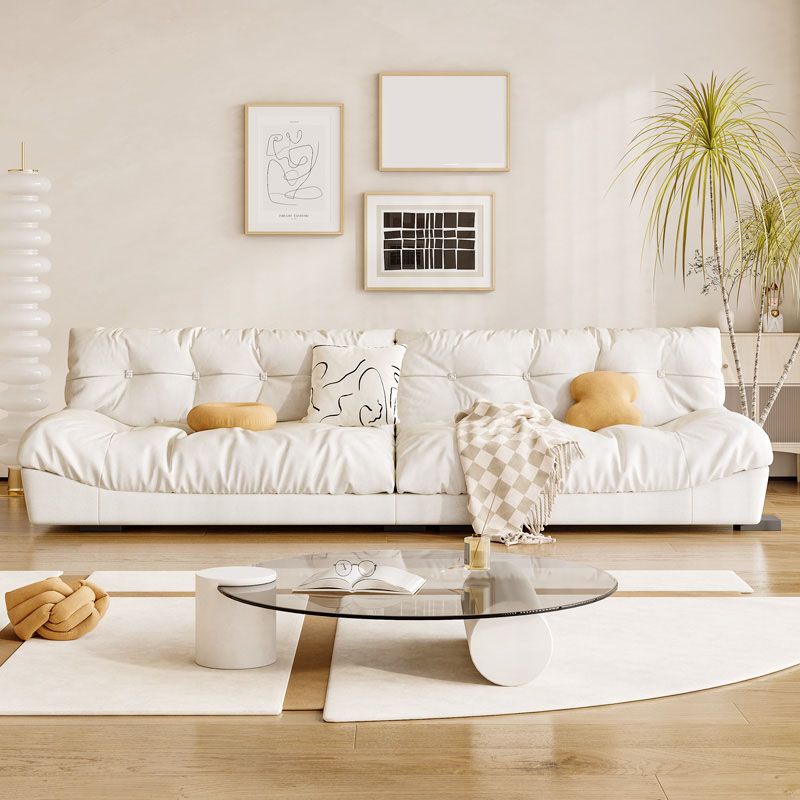 Modern de almohada cosida de almohada en sofá resistente a la mancha beige/naranja