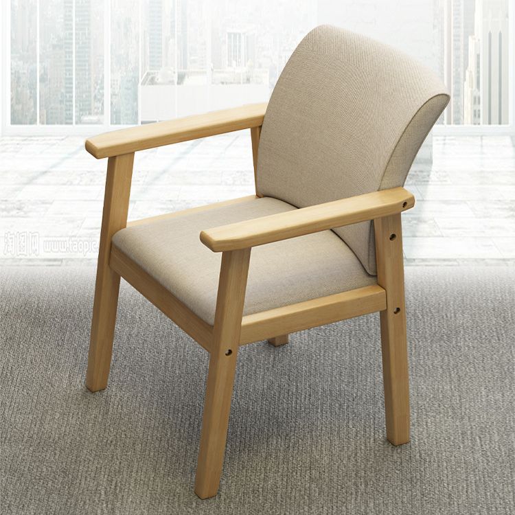 Home Scandinavian Arm Chair Wood Upholstered Solid Back Dining Room Chair Clearhalo ' kitchen&dining_furn' 'Dining Chairs' 'Dining Tables & Seating' 'dining_chair' 'furn' 'furn_dining_chair' 'Furniture' 'furniture_dining_chair' 'Kitchen & Dining Furniture' 'kitchen' 1200x1200_e6db95bd-3045-4391-b74d-0f99ec99ad79