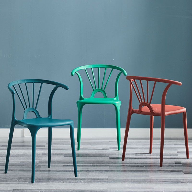 Contemporary Stackable Chairs Dining Kitchen Arm Chair with Plastic Legs Clearhalo 'Dining Chairs' 'Dining Tables & Seating' 'dining_chair' 'Furniture' 'furniture_dining_chair' 'Kitchen & Dining Furniture' 1200x1200_e6dc751c-9b2c-4b80-887f-e45854d813c1