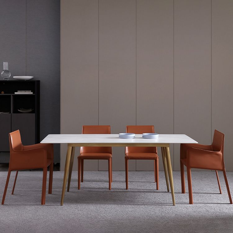 Industrial White Table for Restaurant Rectangle Dining Table with 4 Legs Clearhalo 'Dining Tables & Seating' 'Dining Tables' 'dining_table' 'furn' 'furn_dining_table' 'Furniture' 'Kitchen & Dining Furniture' 1200x1200_e6dc75a5-fc97-46df-b29d-139d1685c182