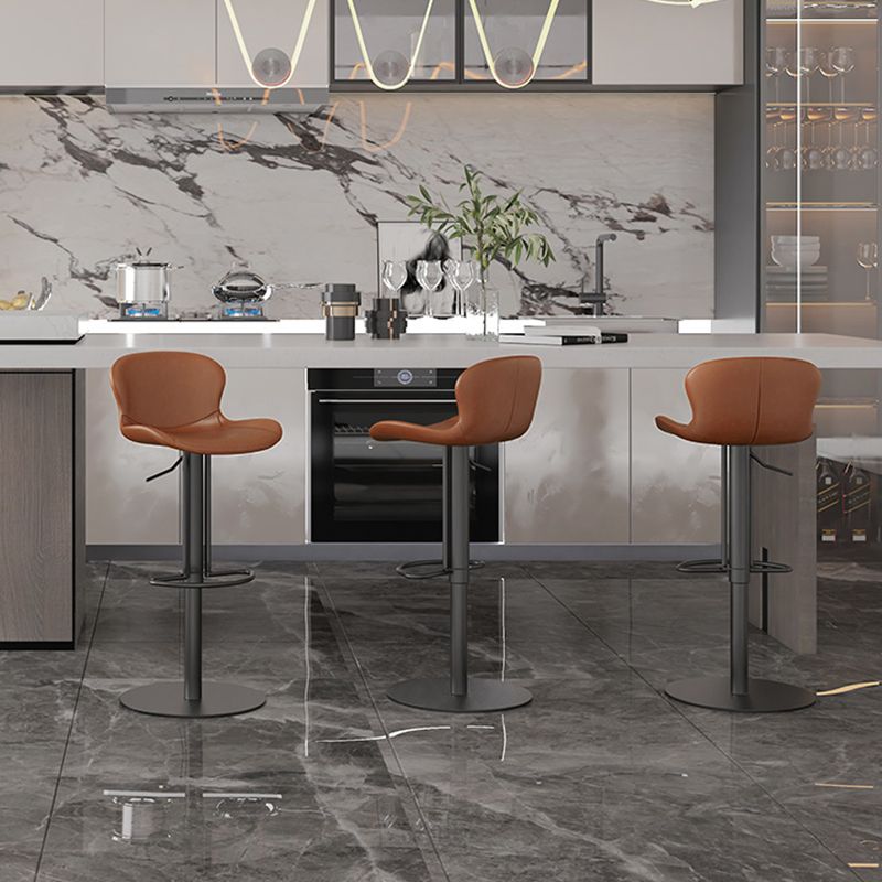 Leather Bar Stool Adjustable Height Backrest Counter Stool for Bristol Clearhalo 'Bar Furniture' 'Bar Stools' 'bar_stools' 'furn' 'furn_bar_stools' 'Furniture' 'Kitchen & Dining Furniture' 1200x1200_e6dd55bb-2beb-48b2-a87c-1fc076cf45e6