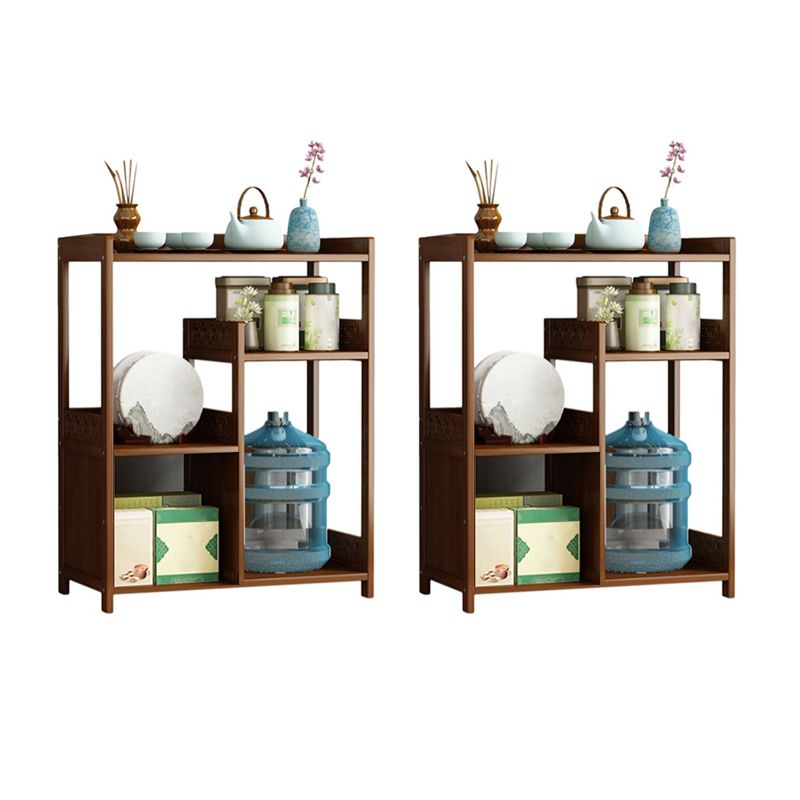 Tavolo in stile contemporaneo tavolino accento in legno a doppio livello con scaffale