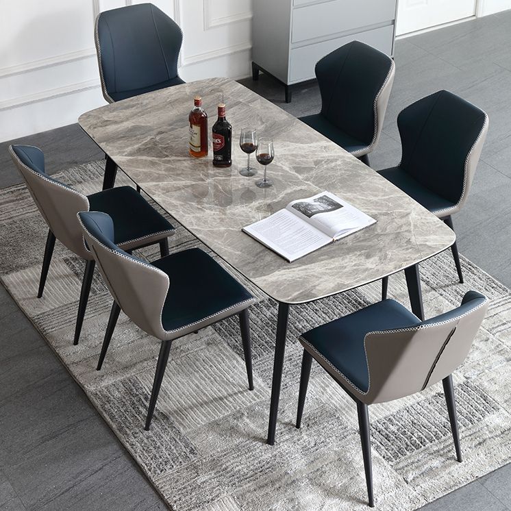 Contemporary Dining Table Sintered Stone Dining Table with 4 Black Legs for Dining Clearhalo ' dining_table' 'Dining Tables & Seating' 'Dining Tables' 'furn' 'furn_dining_table' 'Furniture' 'furniture_dining_table' 'Kitchen & Dining Furniture' 'kitchen&dining_furn' 'kitchen' 'kitchen_dining_table' 1200x1200_e6e07312-5fec-4423-90e4-7453b6540884