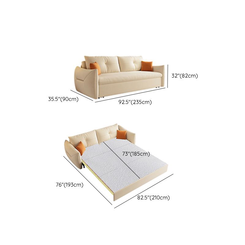 Divano scandinavo largo 35 "divano per dormiente bianco futon con archiviazione