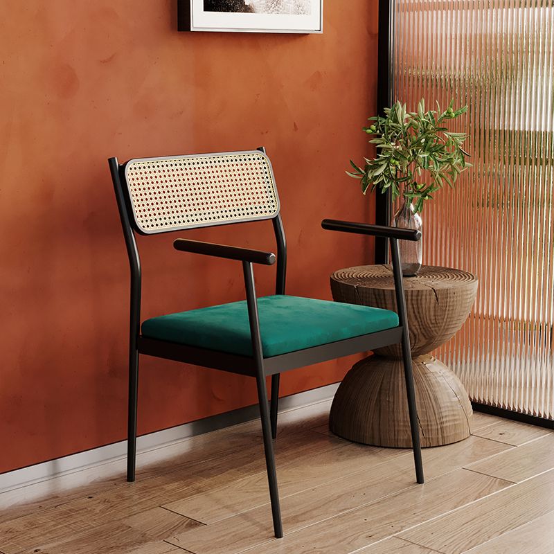 Contemporary Metal Frame Dining Armchair Upholstered Velvet Arm Chair for Home Clearhalo 'Dining Chairs' 'Dining Tables & Seating' 'dining_chair' 'furn' 'furn_dining_chair' 'Furniture' 'Kitchen & Dining Furniture' 1200x1200_e6e1d200-e7c6-4439-9806-26db6e093ac1