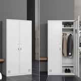 Modern Style Wardrobe Gray Colour Metal Wardrobe Closet with Locks Clearhalo 'Armoires & Wardrobes' 'armoires_wardrobes' 'Bedroom Furniture' 'furn' 'furn_armoires_wardrobes' 'Furniture' 1200x1200_e6e25c91-1f7c-4b5d-a8af-981ef4ce4f60