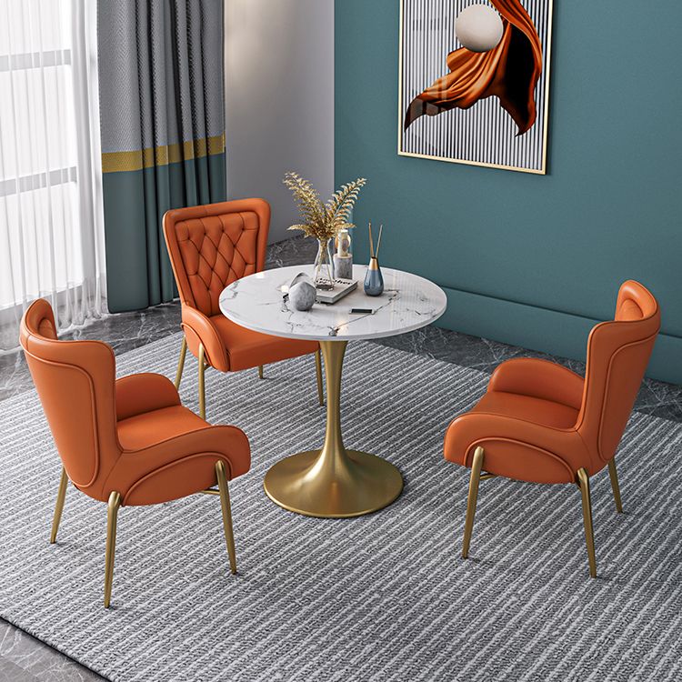 Round Shape Tulip Base Glam Dining Table White Fixed Table of Sintered Stone Clearhalo ' dining_table' 'Dining Tables & Seating' 'Dining Tables' 'furn' 'furn_dining_table' 'Furniture' 'furniture_dining_table' 'Kitchen & Dining Furniture' 'kitchen&dining_furn' 'kitchen' 'kitchen_dining_table' 1200x1200_e6e2d764-57e5-494a-90cb-65203d865868