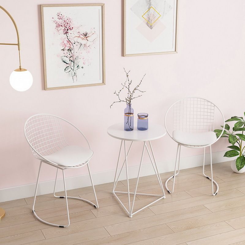 Sillas de comedor de comedor de cocina de metal sillas de comedor tapizadas contemporáneas